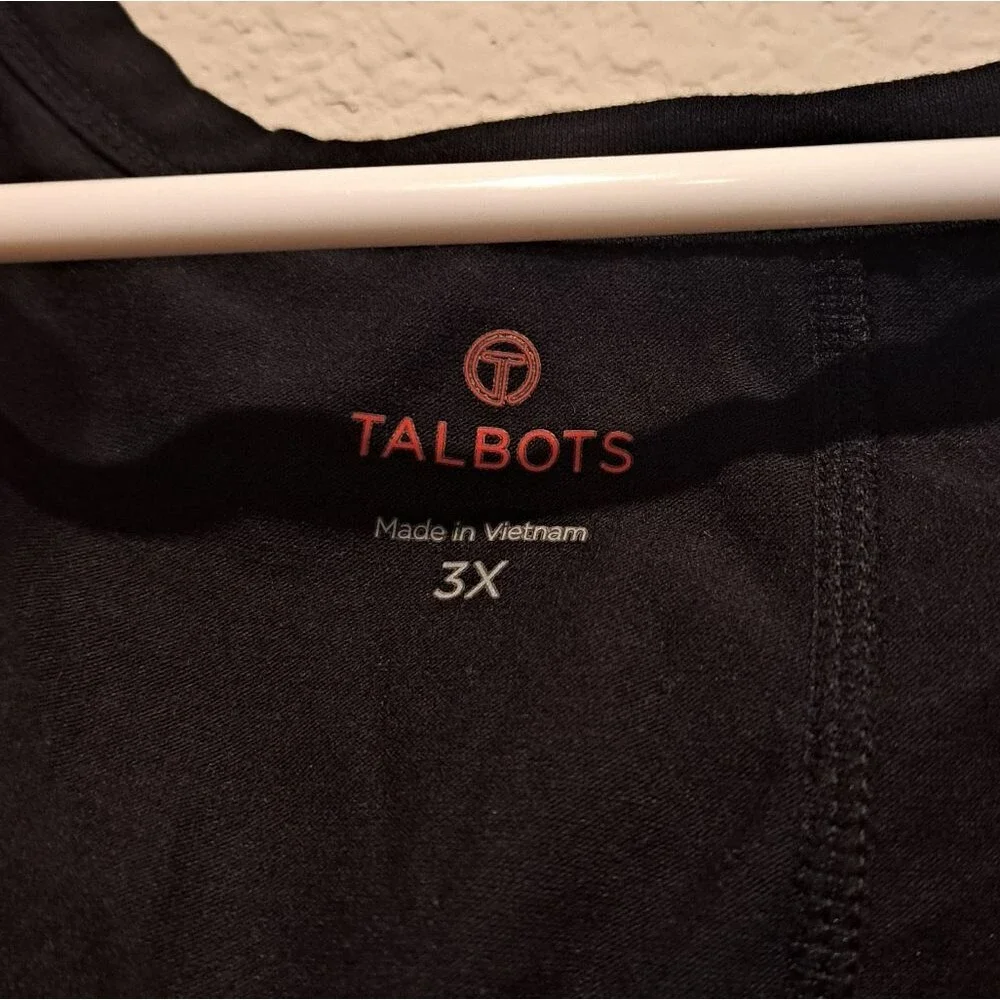 Talbots women's black and white striped plus size t shirt blouse cap sleeves 3X - Picture 3 of 8